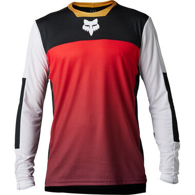 FOX DEFEND AURORA Long-Sleeved Jersey White/Red 2023 0